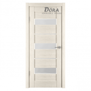 Dora Horizontal-4, Kapučīno, PVC Pārklājuma, Durvju Komplekts - Vērtne, Kārba, 2 Eņģes, Ar Polipropilēna Pārklājumu, O60x200cm